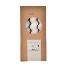 Set of 3 Twisted Taper Candles White 20cm