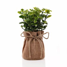 Small Faux Plant in Hessian Bag 16cm