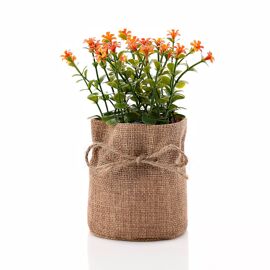 Small Faux Plant in Hessian Bag 15cm