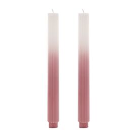 Hestia Set of 2 Ombre Dinner Candles - Pink/White