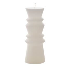 **MULTI 2** Hestia White Geo Pillar Candle 21cm