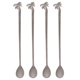 Hestia Set of 4 Long Mixing Spoons Palm Tree