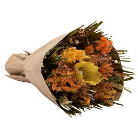 **MULTI 4** Hestia Dried Floral Bouquet 25cm - Orange