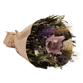 **MULTI 4** Hestia Dried Floral Bouquet 25cm - Purple