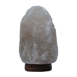 Himalayan Rock Salt Lamp with Wooden Base - Grey