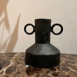 Hestia Amphora Vase - Black