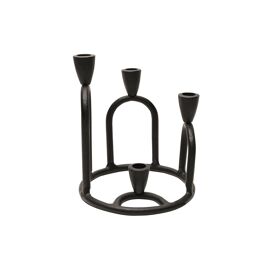 Hestia Metal Candlestick Holder for 4 Candles - Black