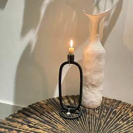 Hestia Slim Tapered Metal Vase - White