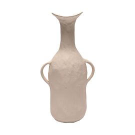 Hestia Tapered Metal Vase with Handles  - White