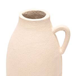 Hestia Metal Jug Vase - White