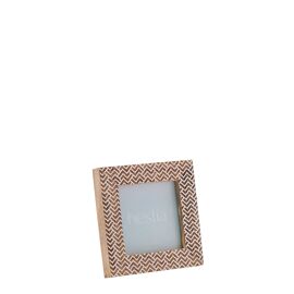 Hestia Chevron Stamped Carved Wood Photo Frame 2.5" x 2.5"