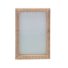 Hestia Chevron Stamped Carved Wood Photo Frame 4" x 6"