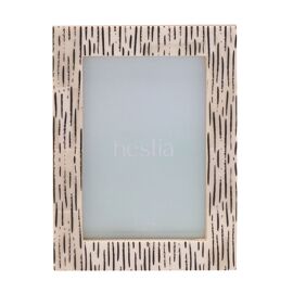 Hestia Striped Bone Photo Frame 3.5" x 5"