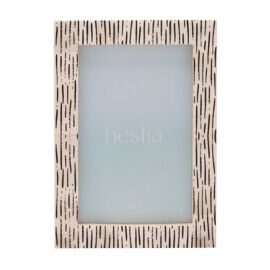 Hestia Striped Bone Photo Frame 4" x 6"