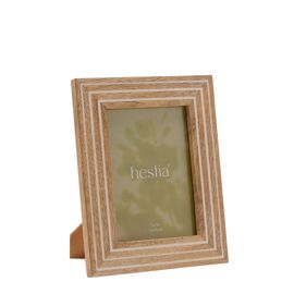 Hestia Natural Wood Striped Photo Frame 5" x 7"