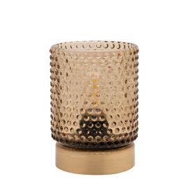 Amber Glass Cup with LED Bulb Light