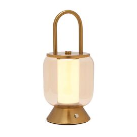 Hestia Bronze USB LED Touch Lamp - Lantern Style