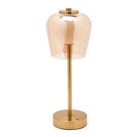 Hestia Bronze USB LED Touch Table Lamp  - Glass Shade