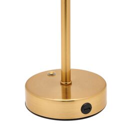 Hestia Bronze USB LED Touch Table Lamp  - Glass Shade