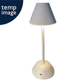Hestia Matt Putty White USB LED Touch Table Lamp  - Medium