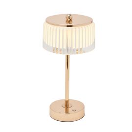 Hestia Crystal USB LED Touch Table Lamp with Gold Base & Trim