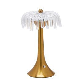 Hestia Crystal USB LED Touch Table Lamp with Bronze Base & Trim