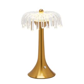 Hestia Crystal USB LED Touch Table Lamp with Bronze Base & Trim