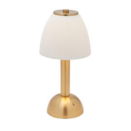 Hestia White USB LED Touch Table Lamp with Bronze Base