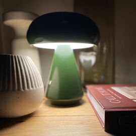 Hestia Moss Green Mushroom USB LED Touch Table Lamp