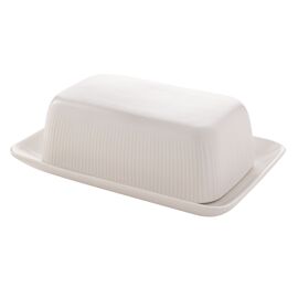 Hestia White Ribbed Butter Dish