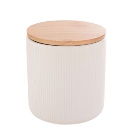 Hestia White Ribbed Sugar Pot