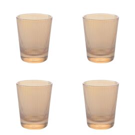Hestia Set Of 4 Ribbed Glasses - Champagne