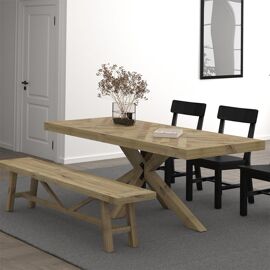 Hestia Baltimore Wooden Dining Table In Buttermilk