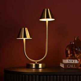 Hestia Bronze USB Touch Double Light Table Lamp