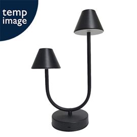 Hestia Matte Black USB Touch Double Light Table Lamp