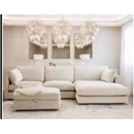Hestia Furniture Linnet Clay Corner Chaise Sofa With Ottoman
