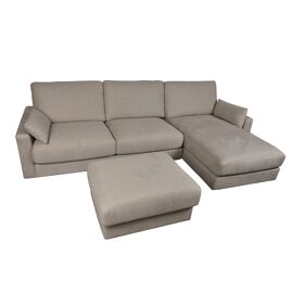 Hestia Furniture Linnet Clay Corner Chaise Sofa With Ottoman