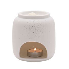 Hestia White Ceramic Oil Burner Holder With Pin Hole Detail