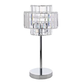 Hestia Table Lamp With Crystal Effect Shade 17.5"