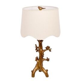 Hestia Resin Birds Table Lamp With Scalloped Shade 27.5"