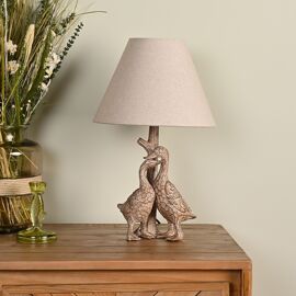 Hestia Wood Effect Resin Table Lamp 17"
