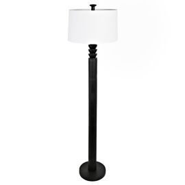 Hestia Black Resin Floor Lamp With White Shade 61.5"
