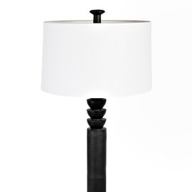 Hestia Black Resin Floor Lamp With White Shade 61.5"