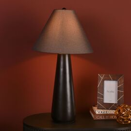 Hestia Resin Table Lamp With Brown Shade 26.5"