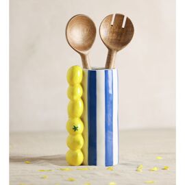 Hestia Lemon Vase With Blue Stripes