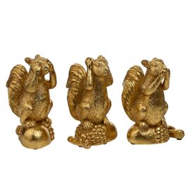 Hestia Set of 3 Gold Squirrels