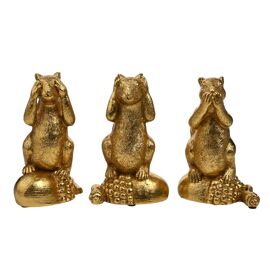Hestia Set of 3 Gold Squirrels