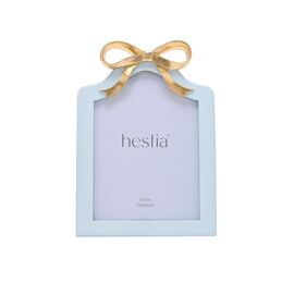 Hestia Soft Blue with Gold Ribbon Photo Frame - 5" x 7"