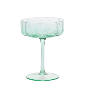 Hestia Scallop Saucer Glass Set of 2 - Green