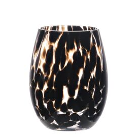 Hestia Dark Brown Tortoise Shell Tumbler Glass Set of 2